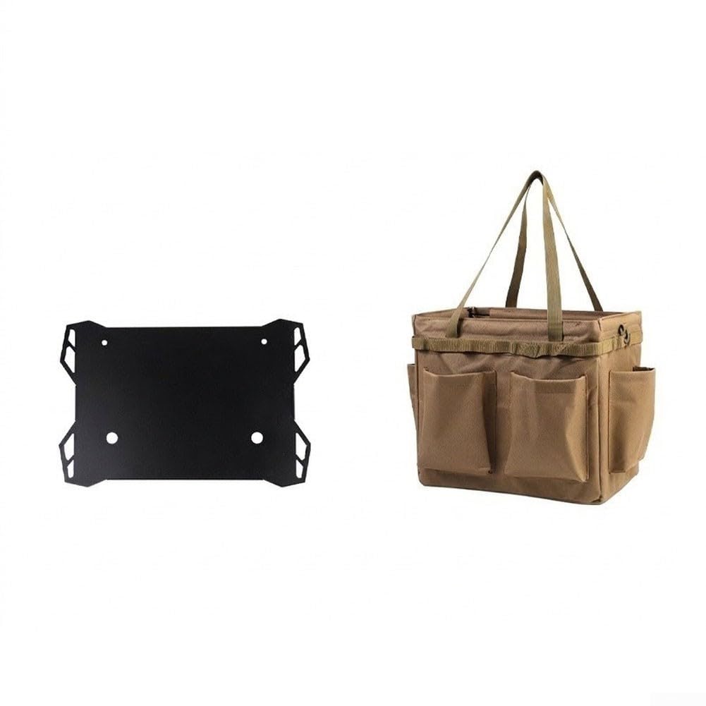Sac de rangement étanche kaki avec couvercle et plaque métal pour camping