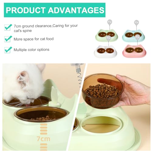 Recipiente de alimentos antivómitos y cuenco elevado para gatos pequeños con snacks 7