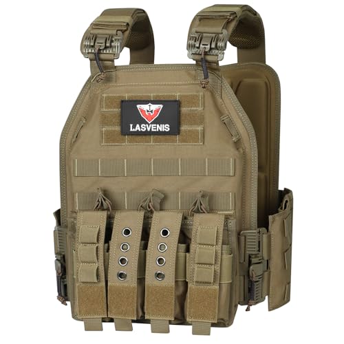 LASVENIS Quick Release Tactical Vest for Men, Adjustable Breathable Weighted Tactical Vest for Training