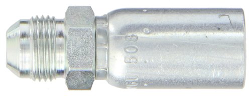 Image of EATON Weatherhead Coll-O-Crimp 06U-508 Male Rigid Fitting, SAE 37 Degree, Low Carbon Steel, 3 /8 inch Hose ID, 1 /2 inch Tube Size
