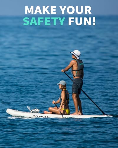 Owntop Swim Jackets Adult, Adjustable Safety Strap, Mens Womens Swim Vest Kayak, Buoyancy Float Vests for Fishing Swimming Stand-up Paddle (Gray-Green, M/L) - image 4