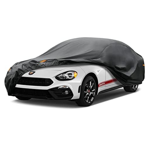 Kayme 7 Layers Sedan Car Cover (2016-2025) Custom Fit Fiat 124 Spider Waterproof All Weather for Automobiles, Full Exterior Covers Sun Rain Protection UV Protection.