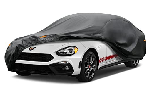 Image of Kayme 7 Layers Sedan Car Cover (2016-2025) Custom Fit Fiat 124 Spider Waterproof All Weather for Automobiles, Full Exterior Covers Sun Rain Protection UV Protection.