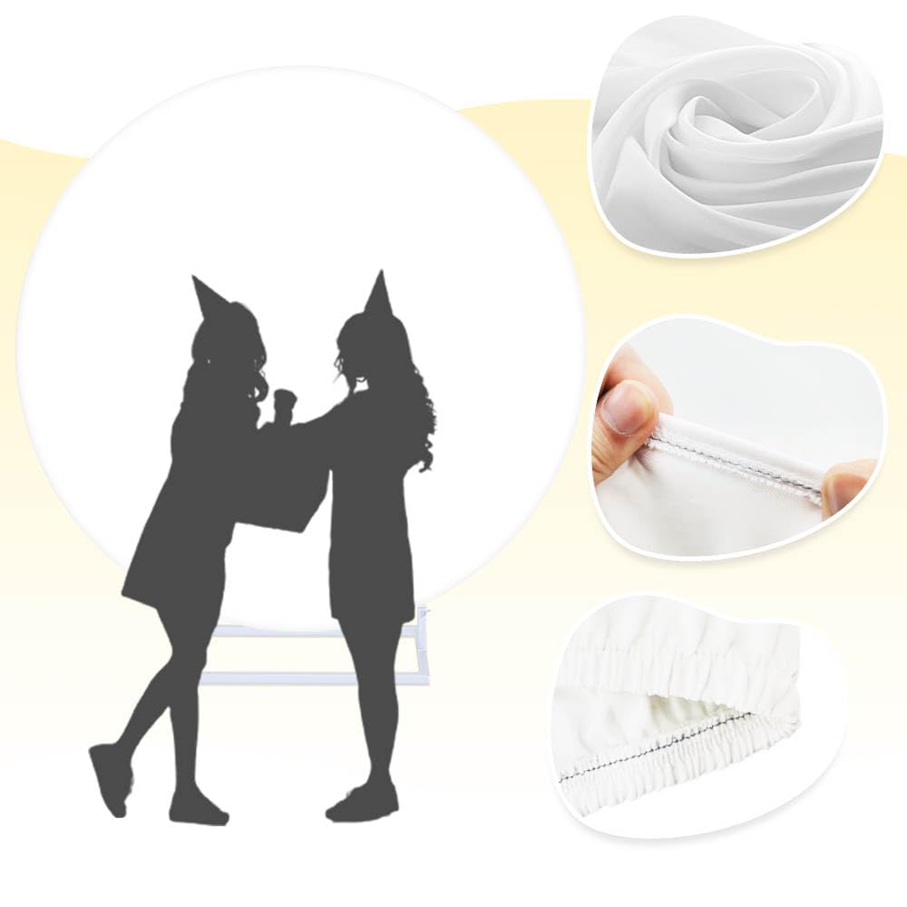 MEHOFOND Arrière-plan circulaire beige pur de 2 mètres (6,56 pieds) pour anniversaire, baby shower, mariage, décoration de fête personnalisée, bannière d'arrière-plan, accessoire de photographie de