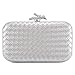 BellaBlend Elegante Clutch Tasche für Damen Abendhochzeit Gewebte Handtasche Formelle PU Leder Designer Handtasche immagine