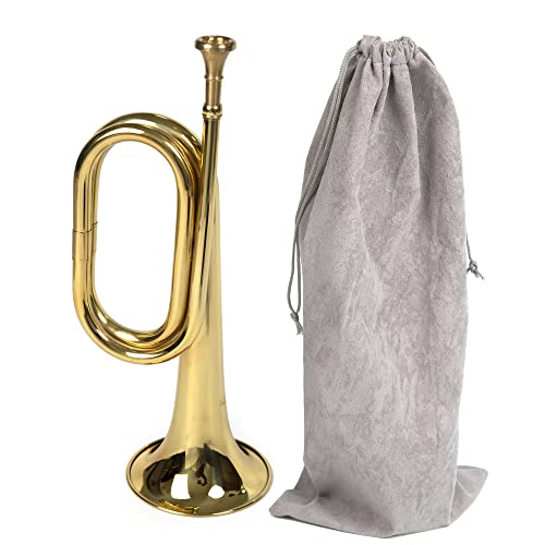 Brass Military Trumpet Cavalry Bugle Orchestra Gold Color (golden color - version 3)