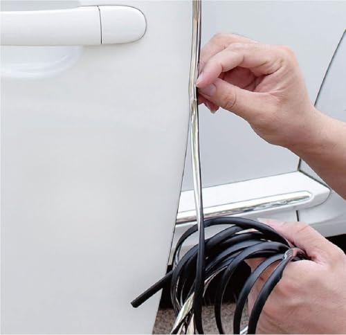 Yleternal Car Door Edge Guards, 16Ft Car Door Protector Trim Rubber Door Seal Protector U Shape Trim Molding Protection Strip for Most Car (Silver)
