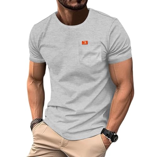 Camisetas Manga Corta Hombre Compression Shirt Lisas Basica Oversize Fitness Gris Camiseta Basica Ropa Trabajo Compra Online Camisas Hombre Manga Corta Gris L