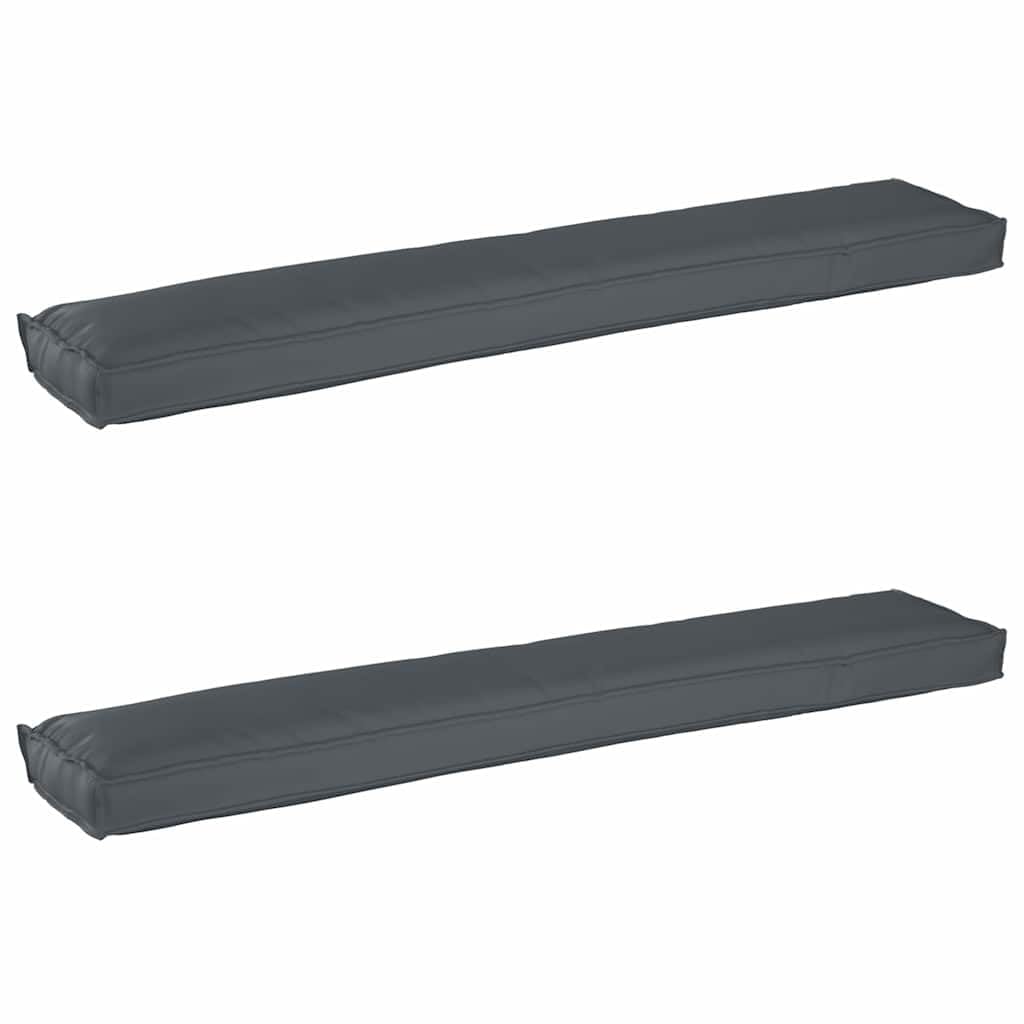 Coussins de palette anthracite 200x40x8 cm lot de 2 pour banquette de jardin