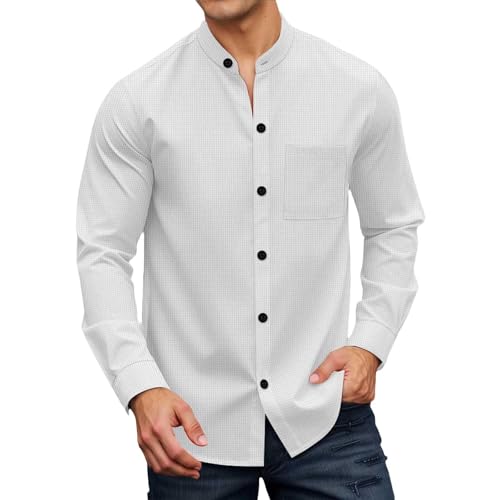 Chemise homme col montant anti-transpiration coupe droite manches longues