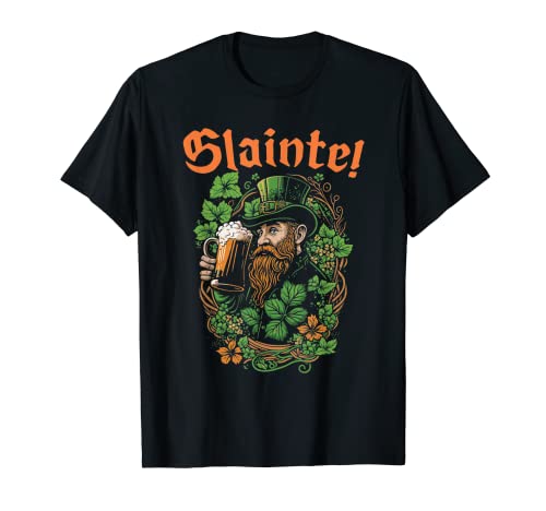 Slainte! Irish Cheers St Paddy's Day Leprechaun Toast Camiseta
