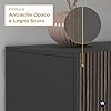 WHOUS Credenza e Buffet COSTE per Soggiorno con 4 Ante e 3 Cassetti, Madia in Stile Canneté per Salotto e Cucina in Legno, 220,1x43x86 cm, Antracite Opaco e Legno Scuro #3