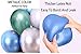 Blue and silver Metallic Chrome Latex Balloons, 50pcs 12 Inch Green Metallic Balloons White Latex Party Balloons for Bridal Shower Wedding Birthday Graduation Valentine’s Day Party Decoration