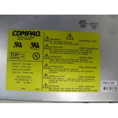 Alimentación servidor Compaq PS4000 500 W pa-5331 – 1 para ProLiant 1600