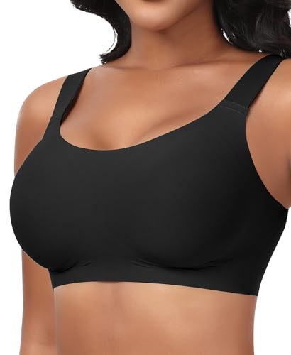 Image of Ganado Jelly Bras for Women No Underwire Wireless Seamless Push Up Bra Full Coverage Tshirt Bras Supportive Padded Bra