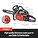 COOCHEER 62CC Gas Chainsaw 20 Inch Gasoline Powered Chain Saws 12000r/min 3.5 HP 2-Cycle Power Chain Saw Cordless Gas Powered Chainsaw with 2 Chains for Tree Branches Wood Cutting