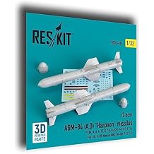 Reskit RS32-0416 1/32 AGM-84 A,D "Harpoon" missiles 2 pcs P-8A, A-6, A-7E, B-1B, B-52H, F-111C, F-16, F/A-18, F-20, Nimrod MR2, AV-8B, P-3, S-3 3D Printing