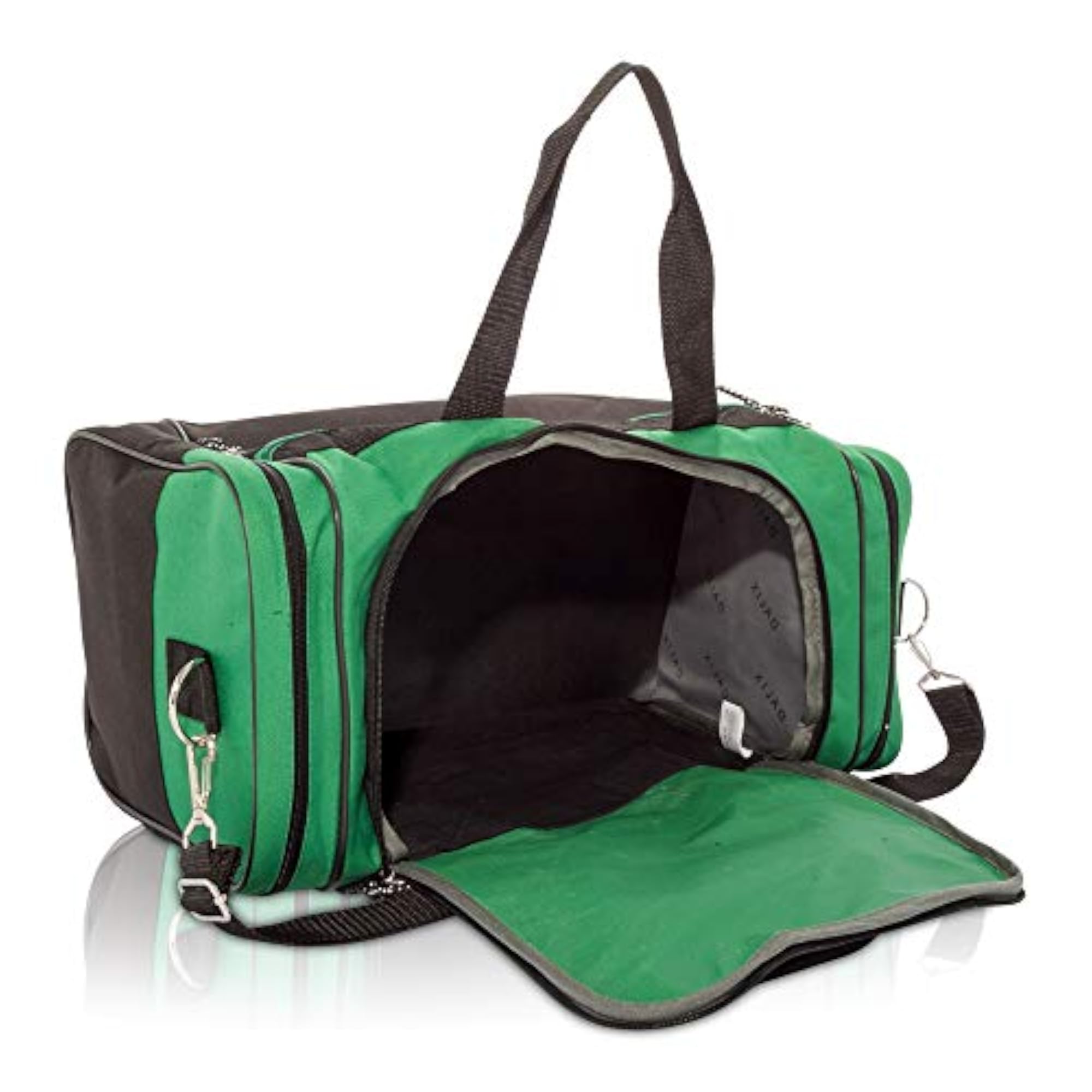 17" Durable Green Duffle Bag, Travel Size Sports Gym Bag