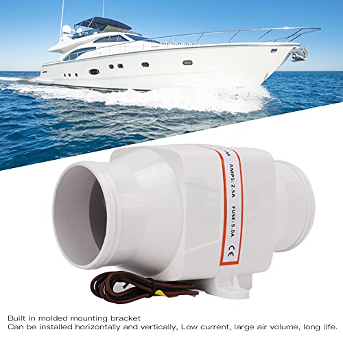 Marine Bilge Air Blower, Marine Blower 4 Blades Good Sealing Performance Built In Molded Mounting Bracket For Engine Compartments For Kitchens #TOP1