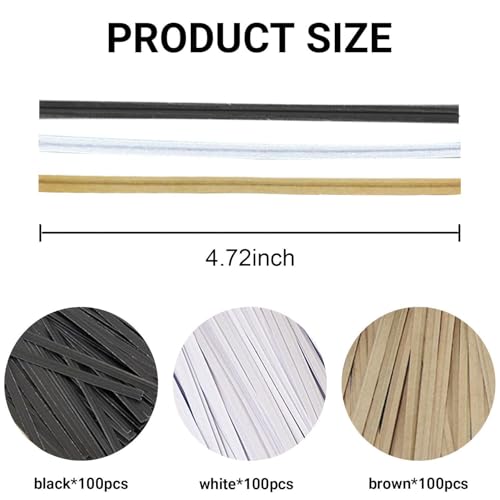 300 Stück Süßigkeiten-Drehbinder, Brot-Drehbinder, Snack-Drehbinder, Kraftpapier-Drehbinder, Verpackungsbinder