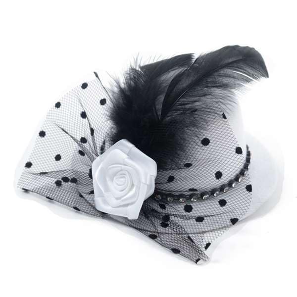 Expo International Patricia White Mini Top Fascinator Hat  display picture 2