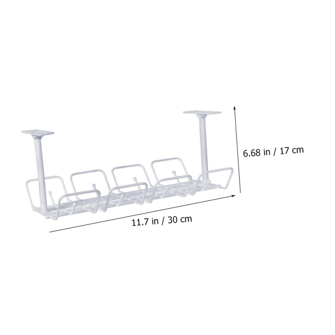 2Pcs Under Desk Cable Organizer Durable Wire Management Tray for Standing Desks Easy Installation Space Saving Design for Home Office and Kitchen Storage