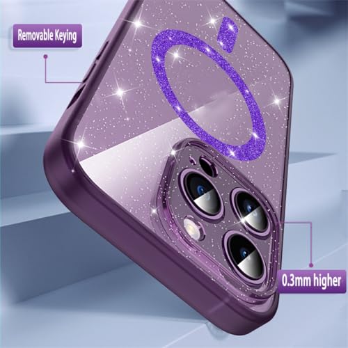 Coque iPhone 13 Pro Max transparente paillettes et compatible charge magnétique