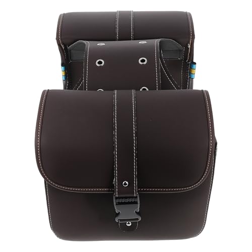 Bolsa lateral de herramientas para motocicleta impermeable de cuero, alforja de gran capacidad para hombres, bolsa de almacenamiento para horquilla compatible con motocicletas y accesorios para deportes de motor