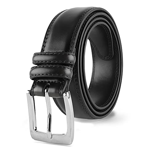 Prospero Comfort Men's Genuine Leather Belt 'ALL LEATHER' Classic Dress Casual Double Stitch 35mm