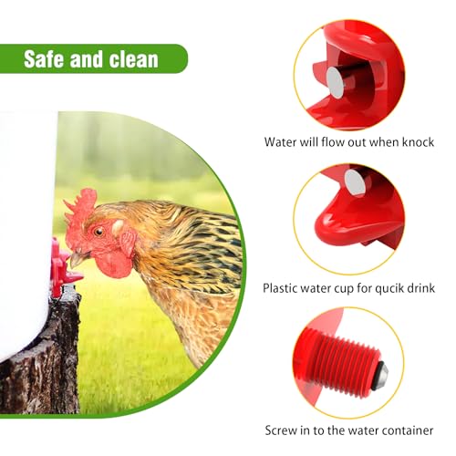 Bebederos de pollo niples automáticos de aves de corral kit horizontal con broca 10ud 4