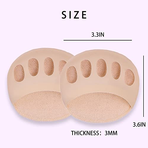 Image of Ball of Foot Cushions Honeycomb Fabric Metatarsal Pads Invisible Socks Pads for Women and Men Reusable Forefoot Pads (15 Pairs-(Black-Beige-Gray-White-Pink))
