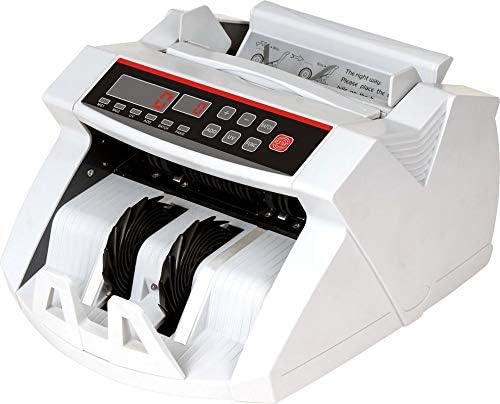 Money Counter Machine with, 1000 Notes/min Counting Speed, White