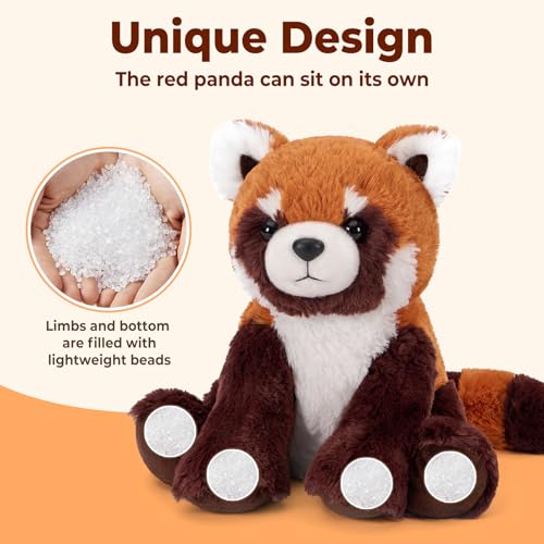 Image of Ditucu Red Panda Stuffed Animal 8 inch Cute Realistic Plush Toys Ultra Soft Plushies Gifts for Kids