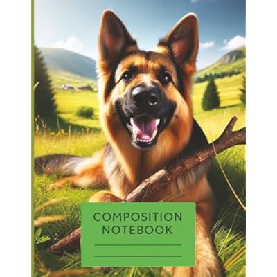 German Shepherd Notebook: Cute Dog Journal for Kids, 8.5x11 Inch, 100 Lined Pages with Margin Adorable German Shepherd Cover Wide Ruled Composition Book for School, Writing, and Notes