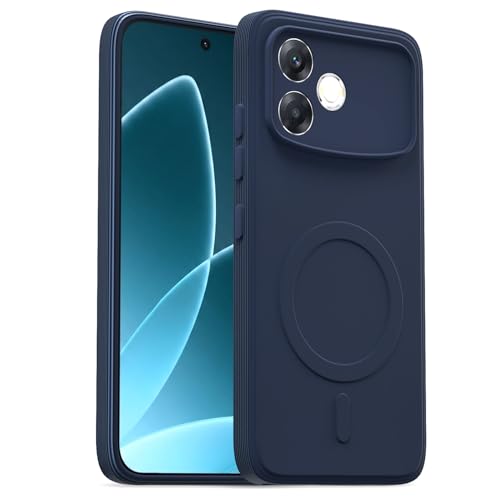 Image of Pikkme Back Cover for Oppo F33 Pro 5G Soft Matte Silicone Mag-Safe Design (Mag-Safe Not Support) Camera Protection | Slim Fit Bumper Cover (Blue)