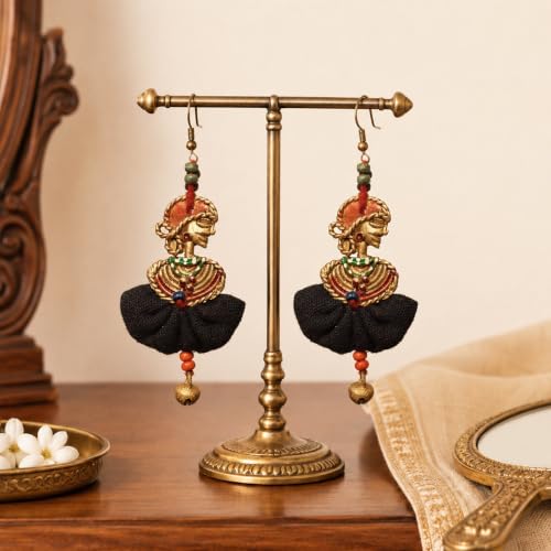 Image of Royal Queen & Empress Handcrafted Tribal Dhokra Earrings Collection for Women - Statement Ethnic Designs in Multiple Colours