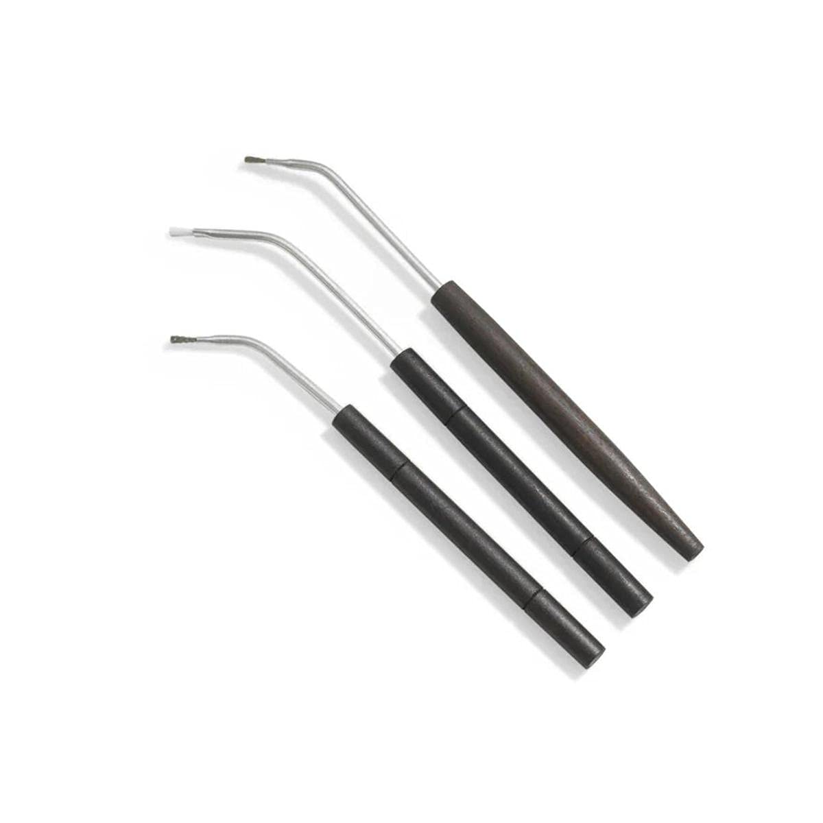 BIRCHWOOD CASEY Abgewinkelte Reinigungsbürsten | langlebige, vielseitige Pistolenpflege Reinigung Scheuern Nylon, Bronze & Edelstahl Kleine Bürste Set - 3 Stück