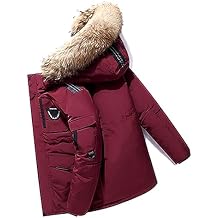 Jacket Mens Down Jacket Big Goose Autumn and Winter Thickened Coat Canada Style Warm Snow CoatRed,XX-Large