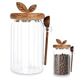 GZYYANG Vorratsdosen Glas mit Deckel Vorratsgläser mit Deckel Vorratsbehälter mit Löffel Vorratsdosen Glas Glasbehälter Vorratsdose für Kaffeebohnen Behälter, Nudeln, Pasta, Nuss, Keks, Süßigkeiten