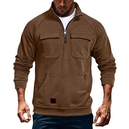 Sweat col roulé homme zippé pour masquer le froid sans capuche
