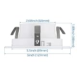 TORCHSTAR zestaw 12 listew świetlnych do zabudowy 10,2 cm, metalowa osłona schodów, pasuje do Halo/Juno Remodel, listwa świetlna 10,2 cm do PAR16, PAR20, R20, biała