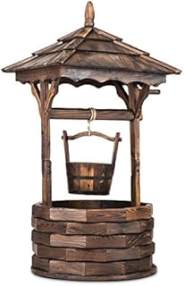 Blumfeldt Loreley Garden - Fountain Garden Decoration (135cm Fir Burnt Wood Fire Treatment for Protection Against Atmospheric Agents) - Brown