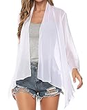 Sykooria Ladies Chiffon Kimono Cardigan Open Front Summer Tops Beach Cover ups Casual Shawl Wraps Me