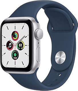 Apple Watch SE (GPS, 40mm) - Silver Aluminum Case with Abyss Blue Sport Band (Renewed)