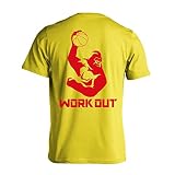 [アートワークスコウベ] バスケ Tシャツ 半袖 練習着 ドライ ゴリラワークアウト バスケットボール ユニセックス L イエロー