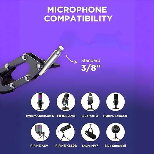 Image of CLAPONE Microphone Stand for Singing Suspension Boom Scissor Arm for Broadcasting and Recording Microphone Desk Arm Stand Adjustable for Voice-over, Gaming, Studio, Home Office