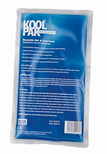 Koolpak Reusable Hot & Cold Gel Pack Large 16 × 28 cm Ice Pack for Injuries Gel Ice Packs for Sports Hot Cold Reusable Ice Packs for Pain Relief Swelling & Muscle Recovery