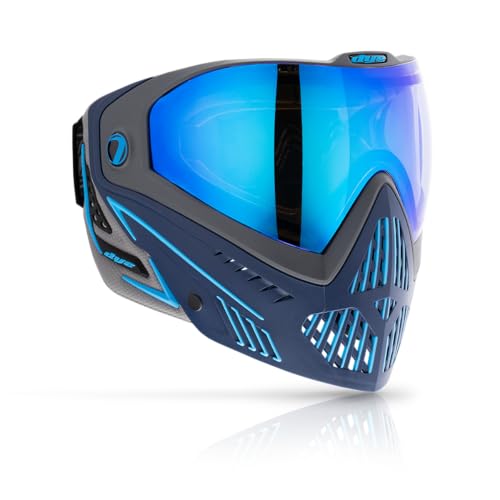 Maddog Dye i5 Thermal Dual-Pane Anti-Fog Lens Paintball Airsoft Mask Goggle System Combo with Microfiber Storage Bag | High Performance Safety Certified Protection - Raiseup - Blue/Grey/Teal