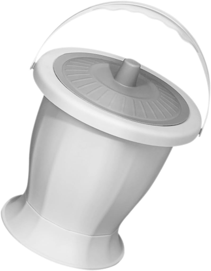 Portable Chamber Pot for Adults 2-Piece Set Waterproof Plastic Urine Bucket Lid Convenient Travel Toilet for Home Outdoor Use for Elderly and Boys and Girls