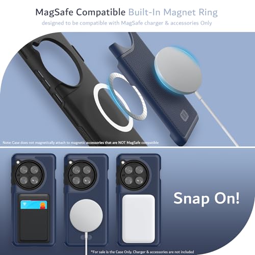 Image of TUDIA MergeGrip [Magsafe Compatible] for OnePlus 12 5G Back Cover - Military Grade Drop Tested Dual Layer Shockproof Anti-Slip Heavy Duty Protective Case- Indigo Blue